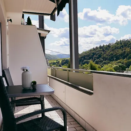 Moderne Sky Netflix Terrasse Burgblick Boxspringbett Waschtrockner Apartment